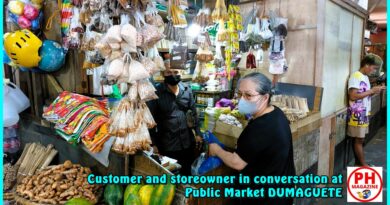 SIGHTS of NEGROS ORIENTAL - PHOTO of the DAY - Customer and storekeeper at old market building in Dumaguete City